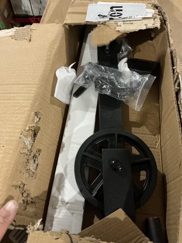 View 3 of ****USED MISSING PIECES**** PARTS ONLY****
Amazon Basics 6.6 ft Heavy Duty Sliding Barn Door Hardware Kit, Sturdy Big Wheel Design, Easy to Install, Fits 36"-40" Wide Panel, 1-3/8 to 1-3/4 inches Thickness, Black