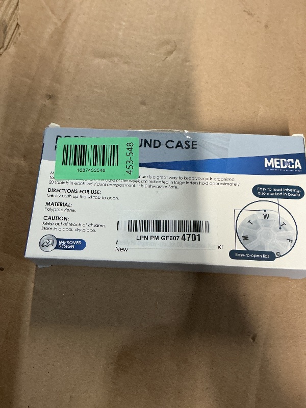 View 2 of ***Missing 3 *** MEDca Large Weekly Pill Organizer (Pack of 4)