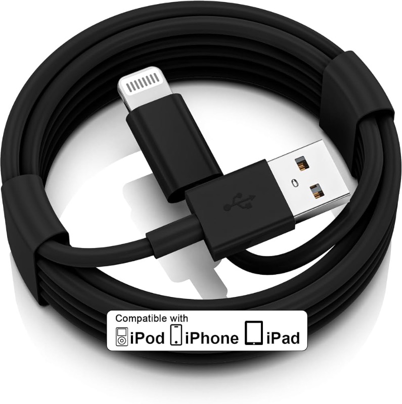 View 1 of 
iPhone Car Charger Cord, USB to Lightning Cable for CarPlay, 3FT Black
For Apple iPhone 14/13/12/11 Series, USB A to Lightning Charging Cable, Fast Charging and Data Transfer