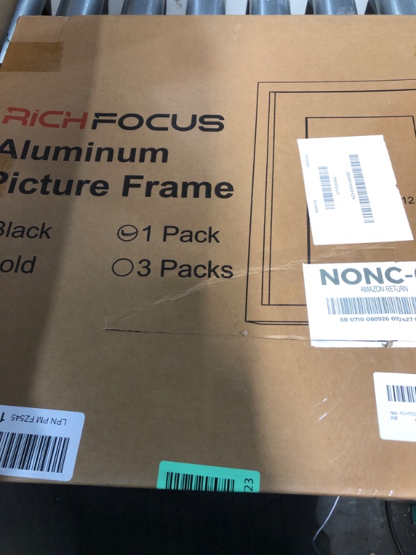 View 3 of ***minor break in glass***RICHFOCUS Aluminum Picture Frame 16x16 Black