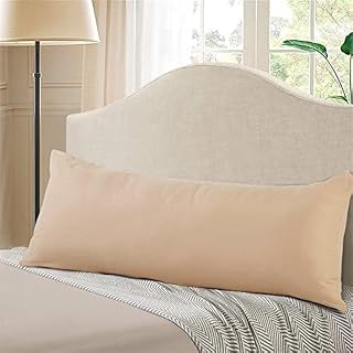 View 1 of ***STOCK PHOTO FOR REFERENCE ONLY***  EVOLIVE Body Pillow Cover 21"x54", Microfiber, Hidden Zipper, (Taupe/brown)