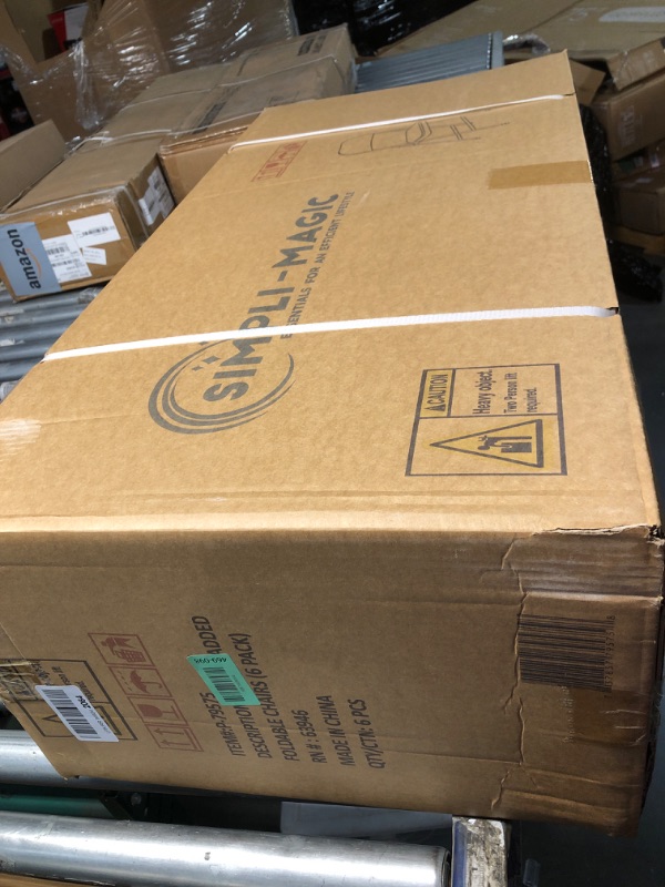 View 2 of ***FACTORY SEALED - OPENED FOR INSPECTION***
Simpli-Magic 6 Pack Black Padded Folding Chairs with Cushion – Durable Metal Foldable Chairs for for Indoor Outdoor Weddings, Parties, Backyard & Office Events