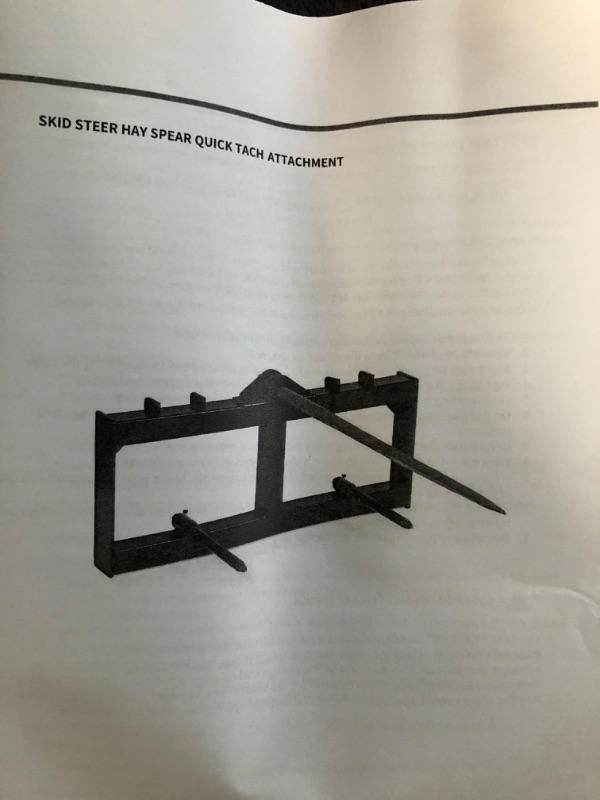 View 4 of ***STOCK PHOTO REFERENCE ONLY***
YITAMOTOR 49" Hay Spear Attachment, 2000LBS Quick Attach for Skid Steer