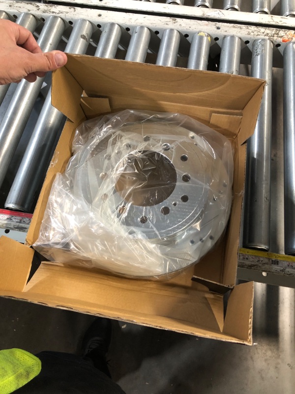View 6 of (4) -Drilled and Slotted Silver Zinc Brake Rotor 631-76143R