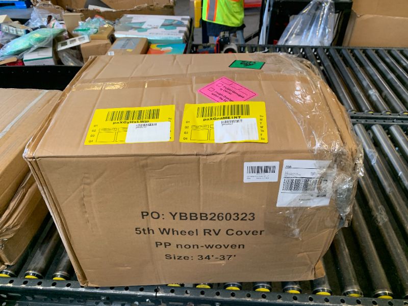 Photo 1 of 5th Wheel RV Cover 34-37ft, Upgraded 7-Layer Thick | 400 LBS Tearproof, Waterproof, Anti-UV & Windproof Camper Cover w/Tongue Jack Cover, Gutter Covers, Tire Covers, Stair Cover, Straps & Storage Bag