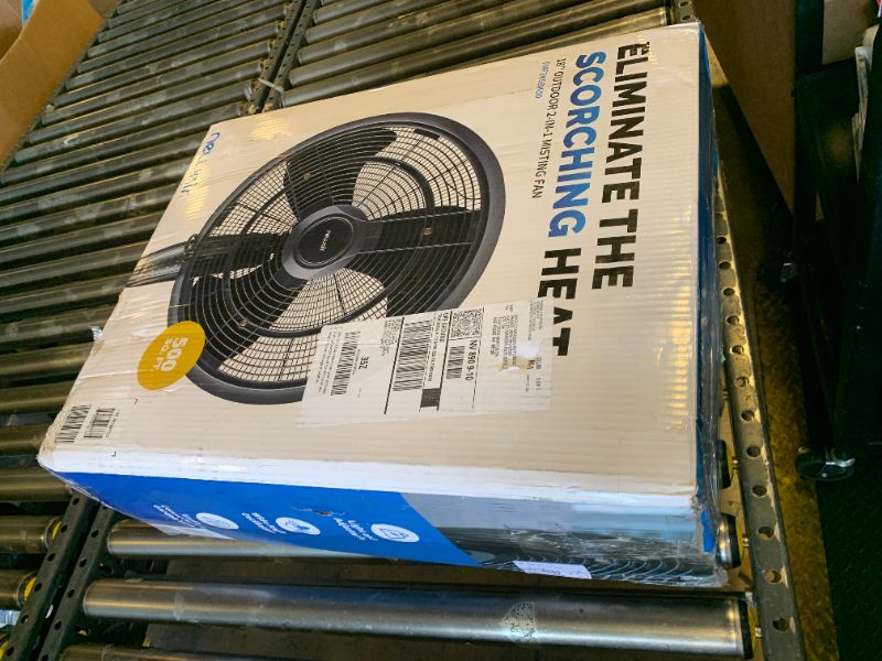 Photo 1 of 18 in. 3-Speed Wide-Angle Oscillating Outdoor Misting Fan and Pedestal Fan for Cool Down 500 sq. ft. - Black