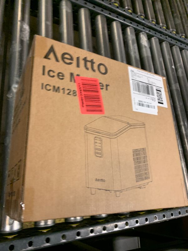 Photo 1 of Aeitto Ice Maker Countertop 26lbs/24H, Ice Machine 8 Ice Cubes Ready in 6 Mins, 2 Sizes of Bullet Ice Portable Ice Makers with Basket & Scoop, Auto Self-Cleaning for Home/Kitchen/Office Stainless
