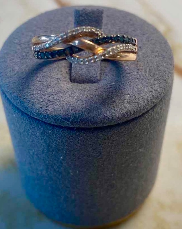 View 2 of 10K ROSE GOLD W 0.25ctw BLUE SAPPHIRE 0.15ctw DIAMOND RING 2.8 G (APPROXIMATE SIZE 7–8) #11