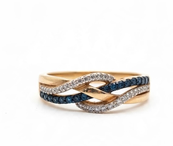 View 1 of 10K ROSE GOLD W 0.25ctw BLUE SAPPHIRE 0.15ctw DIAMOND RING 2.8 G (APPROXIMATE SIZE 7–8) #11