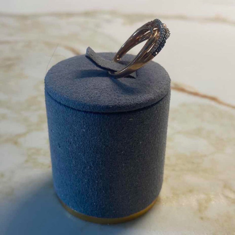 View 4 of 10K ROSE GOLD W 0.25ctw BLUE SAPPHIRE 0.15ctw DIAMOND RING 2.8 G (APPROXIMATE SIZE 7–8) #11