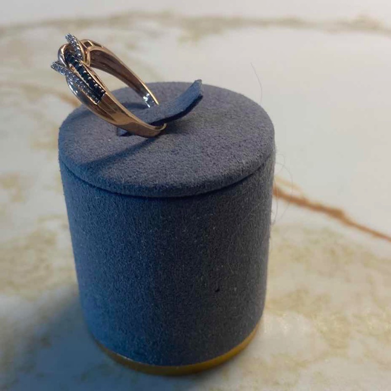View 3 of 10K ROSE GOLD W 0.25ctw BLUE SAPPHIRE 0.15ctw DIAMOND RING 2.8 G (APPROXIMATE SIZE 7–8) #11