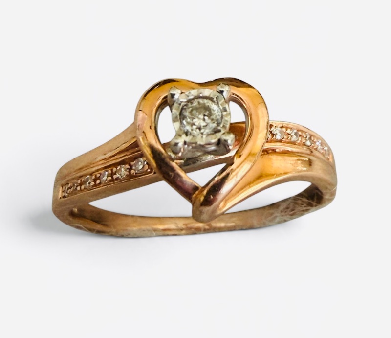 Photo 1 of 10K ROSE GOLD W 0.30ctw DIAMOND RING 3.3G (APPROXIMATE SIZE 7–8) #14