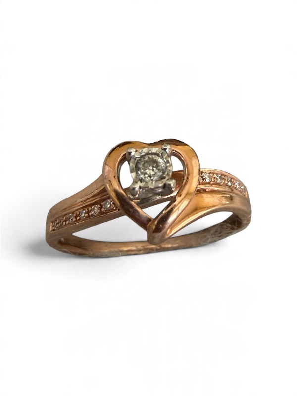 View 3 of 10K ROSE GOLD W 0.30ctw DIAMOND RING 3.3G (APPROXIMATE SIZE 7–8) #14
