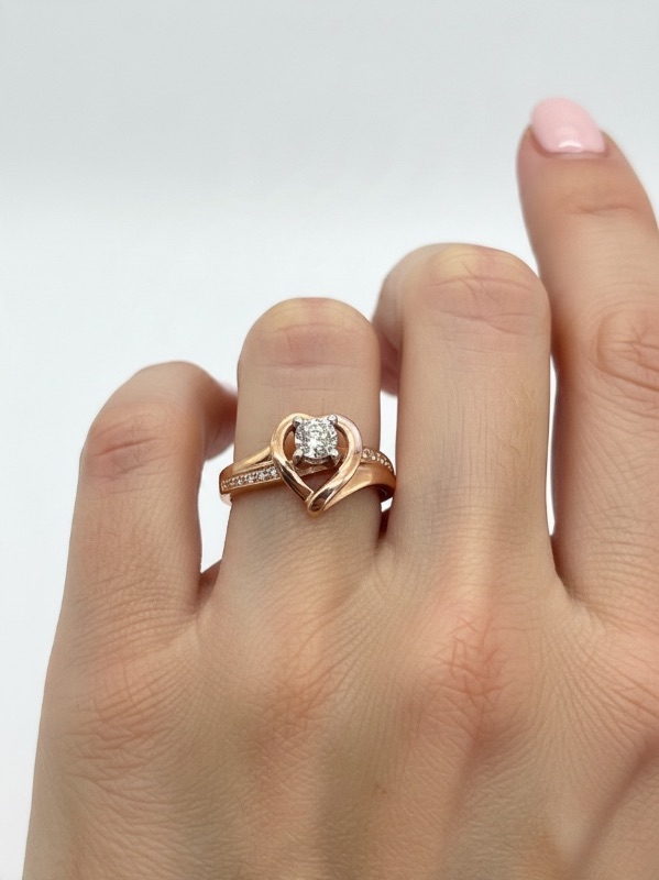 View 2 of 10K ROSE GOLD W 0.30ctw DIAMOND RING 3.3G (APPROXIMATE SIZE 7–8) #14