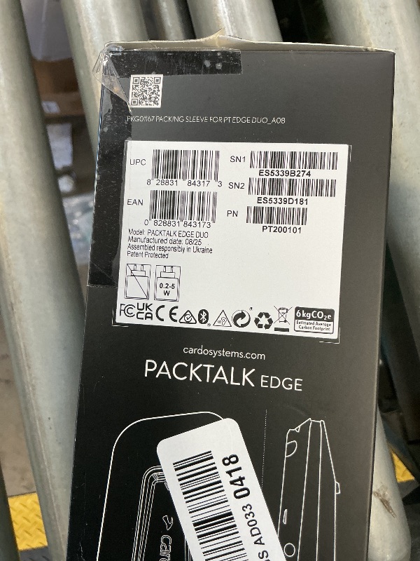 Photo 1 of Cardo PACKTALK Edge Motorcycle Bluetooth Communication System Headset Intercom - Dual Pack