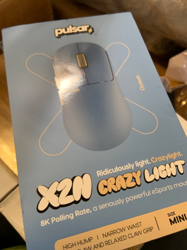 Photo 1 of Pulsar Gaming Gears X2N Crazylight Wireless Gaming Mouse, Ultra Lightweight 1.34 oz (38g), Optical Switch, 32000 DPI, 750 IPS, XS-1 Sensor, 8k Compatible (Mini, Wildscape Ocean)