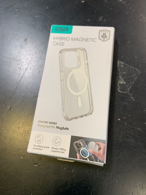 Photo 1 of ESR for iPhone 15 Pro Case, Compatible with MagSafe, Shockproof Military-Grade Protection, Scratch-Resistant Back, Magnetic Phone Case for iPhone 15 Pro, Classic Hybrid Case, Clear