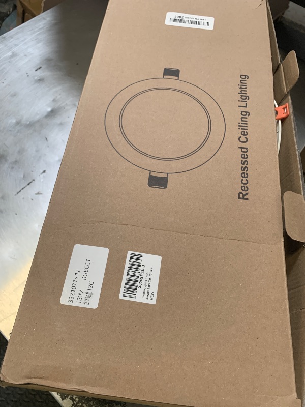 Photo 1 of Recessed Lighting 6 Inch RGBCW Color Changing Canless LED Recessed Ceiling Light with Junction Box,16W 1350LM LED Downlight Dimmable by Remote Control, Memory, 3 Modes, Delayed Light Off, 12Pack