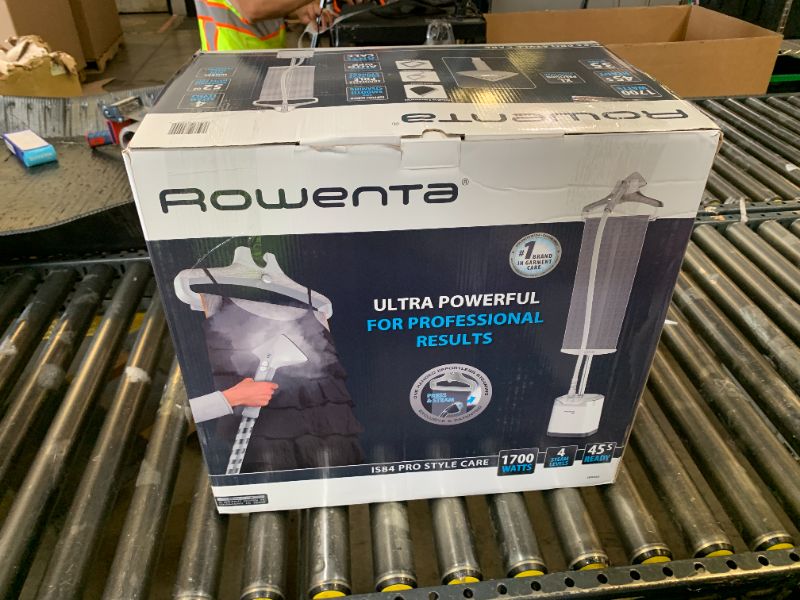Photo 1 of Rowenta Professional Full Size Steamer for Clothes with Screen 65 Inches 1.3 Liter Capacity 1700 Watts Ironing, Fabric Steamer, Garment Steamer, Adjustable IS8440