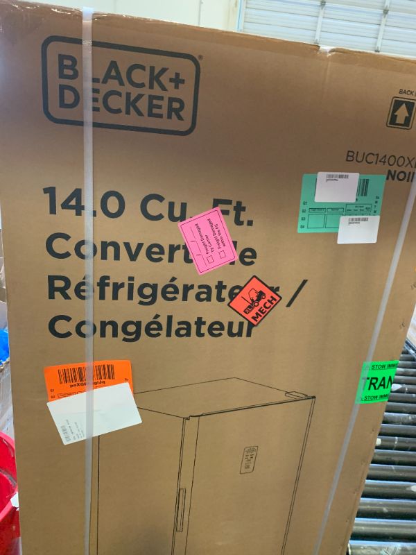 Photo 1 of BLACK+DECKER 14 Cu. Ft. Convertible Freezer Refrigerator, Upright Freezer with Glass Shelves, ENERGY STAR rated, Frost Free, BUC1400XB, Black