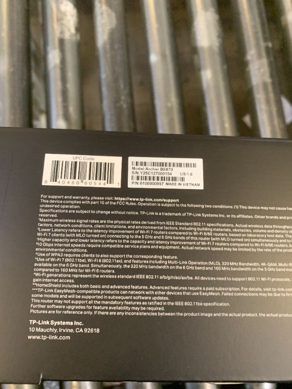 Photo 1 of TP-Link Archer BE12000 | Tri-Band Wi-Fi 7 Router | Includes Latest 6GHz Wi-Fi Band | New Wi-Fi 7 Features | 10G Connectivity | Compatible with Alexa and Google Assistant (Archer BE670)