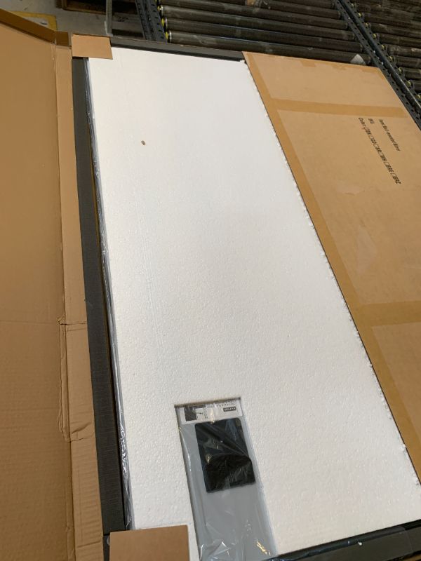 View 2 of 48X36 Inch Black Metal Framed Bathroom Mirror for Wall, Matte Black Vanity Mirror Farmhouse, Large Rounded Rectangle Mirror, Anti-Rust, Tempered Glass, Hangs Horizontally or Vertically