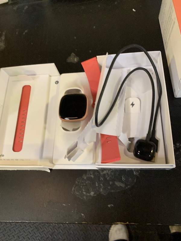 Photo 1 of Fitbit Versa 4 Fitness Smartwatch with Daily Readiness - 3-Month Google Health Premium Membership Included - GPS, 24/7 Heart Rate, 40+ Exercise Modes, Sleep Tracking - Pink Sand/Copper Rose