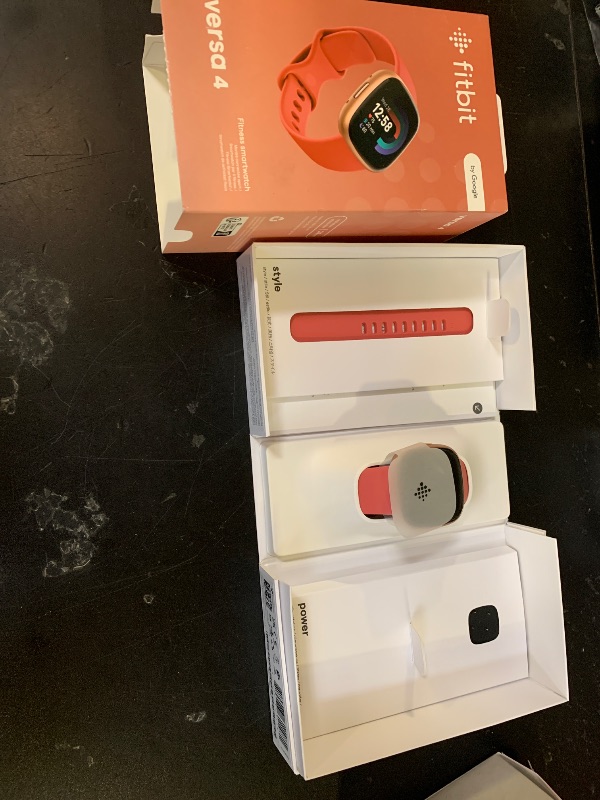Photo 1 of Fitbit Versa 4 Fitness Smartwatch with Daily Readiness - 3-Month Google Health Premium Membership Included - GPS, 24/7 Heart Rate, 40+ Exercise Modes, Sleep Tracking - Pink Sand/Copper Rose