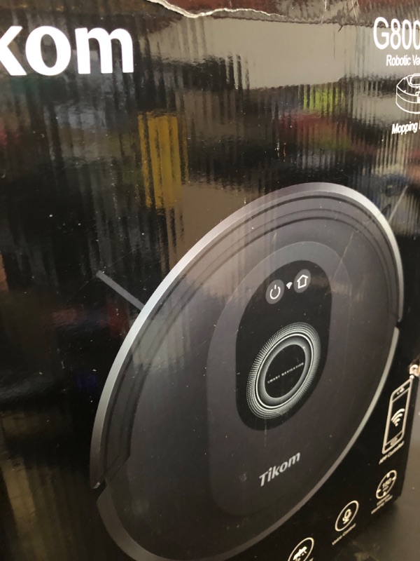 Photo 1 of Tikom Robot Vacuum and Mop Combo, 5000Pa Robotic Vacuum Cleaner, 150 Min Max, App & Remote Control, Ideal for Hard Floor, Carpet, Pet Hair, Self-Charge(G8000 Max)