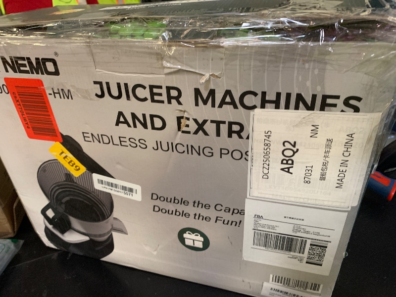 Photo 1 of Heynemo Juicer Machines, 5.9" Wide Feed Chute Cold Press Juicer for Whole Vegetable & Fruit, 150W Slow Masticating Juicer Machines with with Dual-Layer Strainer, Easy to Clean,High Juice Yield, Black