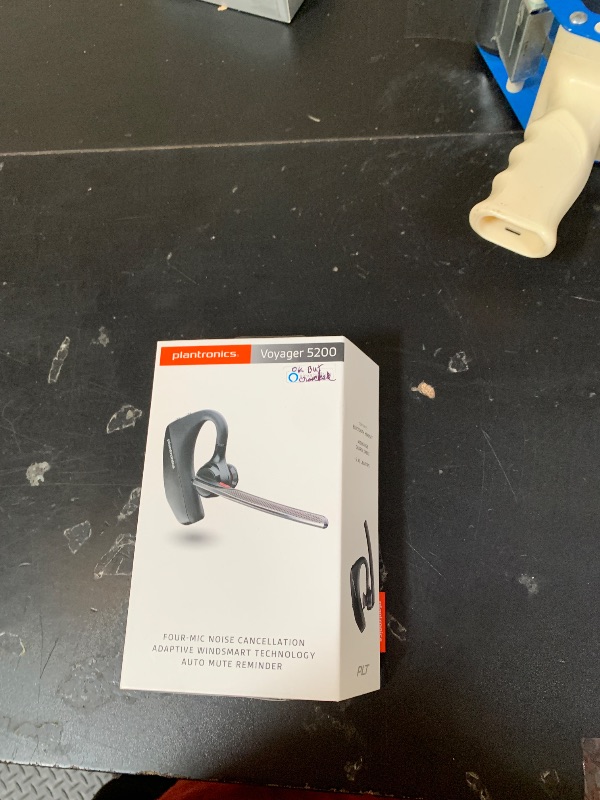 Photo 1 of Poly Voyager 5200 Wireless Headset (Plantronics) - Single-Ear Bluetooth Headset w/Noise-Canceling Mic - Ergonomic Design - Voice Controls - Lightweight - Connect to Mobile/Tablet via Bluetooth