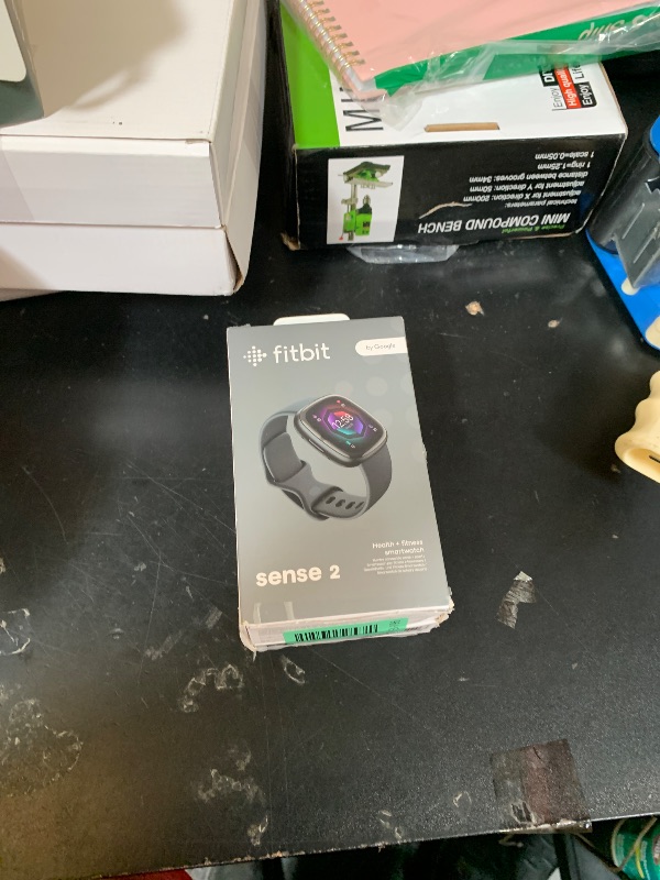 Photo 1 of Fitbit Sense 2 Advanced Health and Fitness Smartwatch with Stress and Sleep Tools - 3-Month Google Health Premium Membership Included - ECG App, SpO2, 24/7 Heart Rate, and GPS - Shadow Grey/Graphite