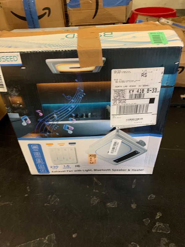 Photo 1 of BSEED Bathroom Exhaust Fan with Bluetooth Speaker & Heater, 1800W Dual-Heat, 230 CFM, 3CCT+5-Color RGB Light, Negative Ion, Wall Control