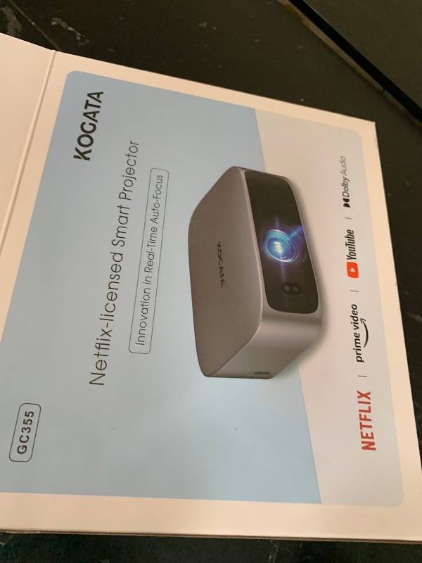 Photo 1 of Short Throw Projector 4K with WiFi and Bluetooth,2000ANSI Auto Focus Keystone Smart Projector Built in Apps Dolby Audio Home Theater Movie Portable Outdoor Projector Ceiling Gunmetal