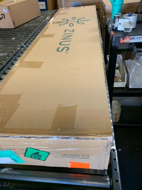 Photo 1 of Zinus Allen Mid Century Wood Platform Bed Frame, Solid Wood Foundation, Wood Slat Support, No Box Spring Needed, Easy Assembly, Full