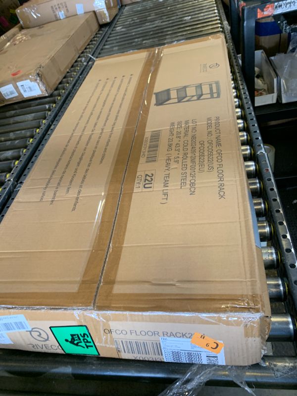 Photo 1 of RIVECO 22U Network Rack with Reinforced Top & Bottom Vented Plates - 4 Rolling Wheels Floor Standing for 19" Equipment & Stereo Gear - Including 2PCS Shelves & Rail Mount PDU