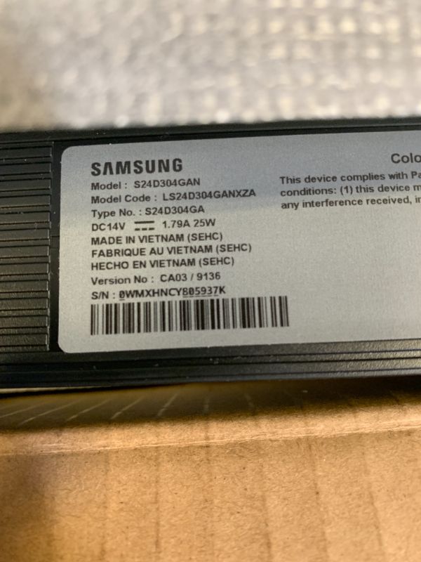 Photo 1 of Samsung 24" (S30GD) Essential Monitor with IPS Panel and Tilt Only Stand, 100Hz Refresh Rate, Ergonomic Design, Advanced Eye Care, Game Mode, LS24D304GANXZA