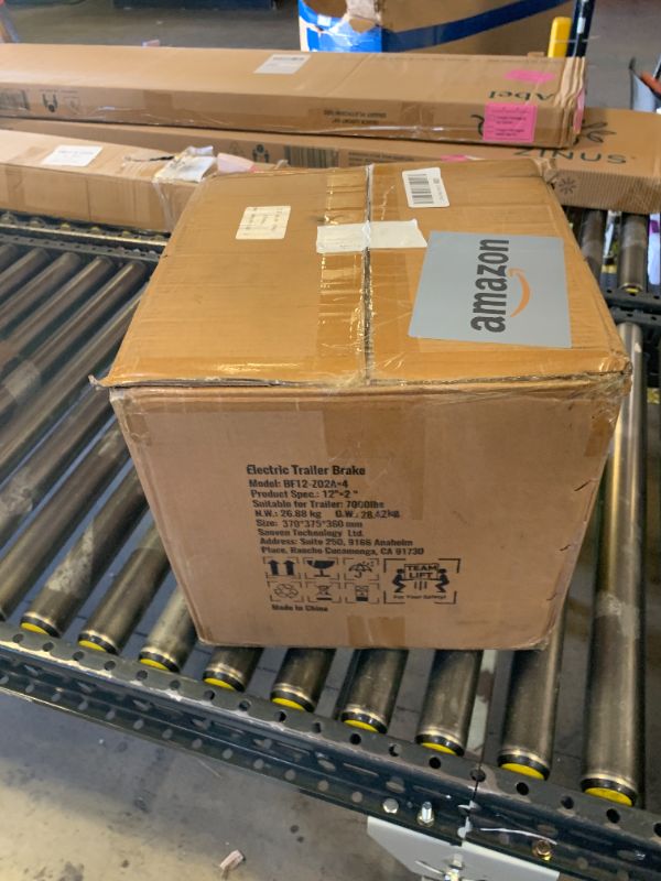 Photo 1 of VEVOR Electric Trailer Brake Assembly, 12" x 2", 2 Pairs Self-Adjusting Electric Brakes Kit for 7000 lbs Axle, 5-Hole Mounting, Backing Plates for Braking System Part Replacement (2 Right + 2 Left)