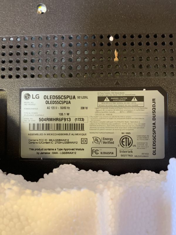 Photo 1 of LG 55-Inch Class OLED evo AI 4K C5 Series Smart TV w/Dolby Atmos, Dolby Vision, HDR10, AI Super Upscaling 4K, Filmmaker Mode, Wow Orchestra, Alexa Built-in (OLED55C5PUA, 2025)