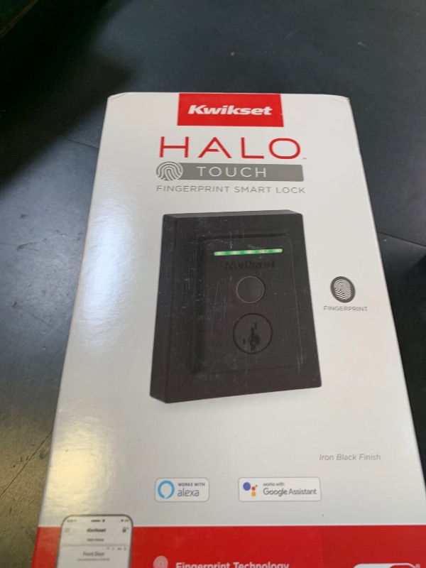 Photo 1 of Kwikset Halo Touch Fingerprint Wi-Fi Smart Lock, Keyless Entry Door Deadbolt, Geofence Auto-Unlock, Grade AAA Certified, No Hub Required Easy Install, Matte Black Lifetime Finish Warranty