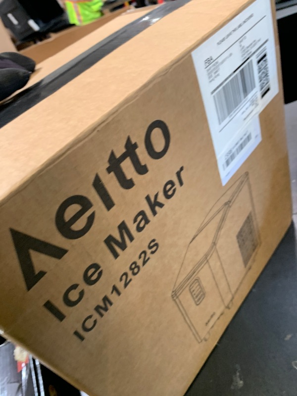 Photo 1 of Aeitto Ice Maker Countertop 26lbs/24H, Ice Machine 8 Ice Cubes Ready in 6 Mins, 2 Sizes of Bullet Ice Portable Ice Makers with Basket & Scoop, Auto Self-Cleaning for Home/Kitchen/Office Stainless