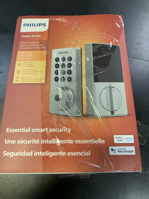 Photo 1 of Philips Wi-Fi Door Lock, WiFi Smart Lock Keyless Entry Deadbolt for Front Door, Remote Control, Built-in WiFi, APP Fingerprint Passcode Unlock, Auto Locking