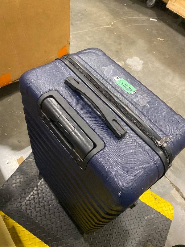 View 4 of **View Clerk Notes**LIGHT FLIGHT Luggage 1 Pcs Suitcase with Wheels,20"/24"/28", Dark Blue only one zipper works