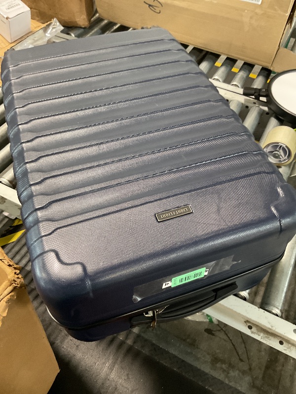 View 2 of **View Clerk Notes**LIGHT FLIGHT Luggage 1 Pcs Suitcase with Wheels,20"/24"/28", Dark Blue only one zipper works