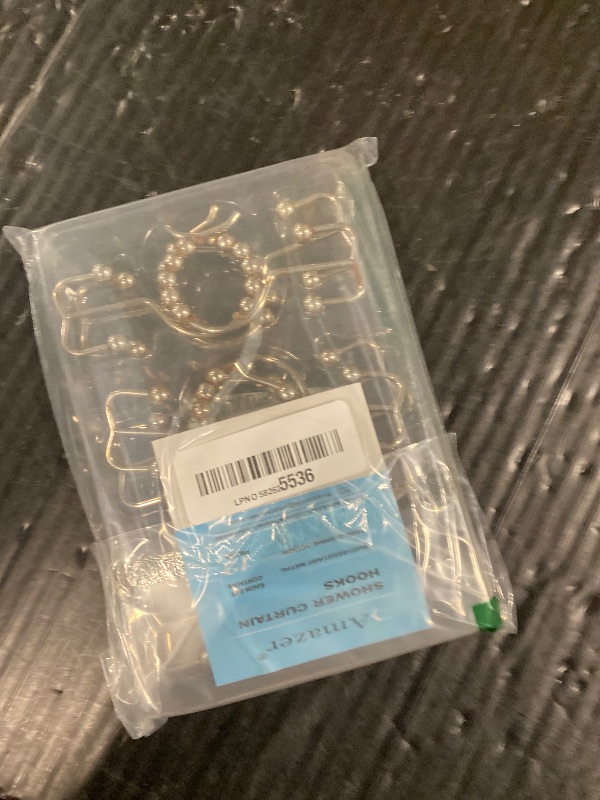 Photo 1 of ***USED***Amazer Rust-Resistant Metal Double Shower Curtain Hooks - Nickel, Set of 12