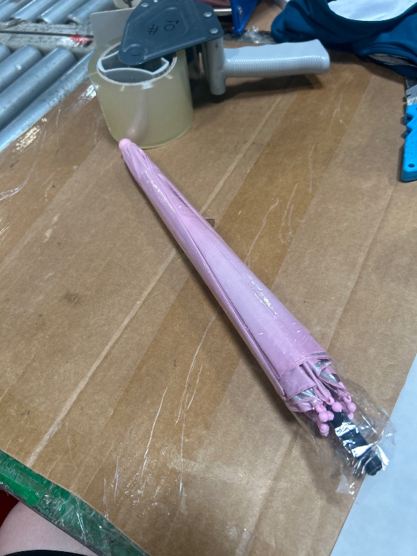 Photo 1 of **MISSING HANDLE* PALTIA Kids Umbrella with Rounded Tips and Reflective Trim (Pink)