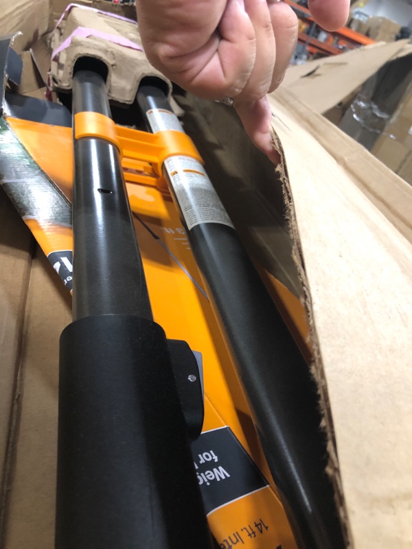 View 4 of !!!MISSING PARTS!!! ONLY 2 PARTS!!!FINAL SALE USE FOR PARTS!!!!
Fiskars XtendControl 14' Tree Pruner Kit, Complete Pruning and Sawing System with Fixed Pruner Head and 15" X2 Hook Bill Saw, Two Extension Poles, Lightweight Aluminum, Orange