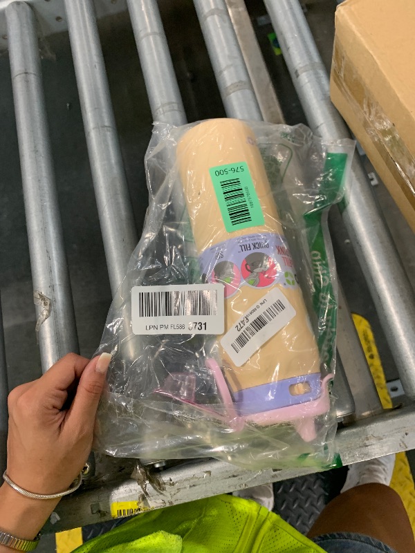 View 2 of ***BROKEN LID*** Ello Pop & Fill 22oz Stainless Steel Water Bottle with Quick Fill Technology, Double Walled and Vacuum Insulated Metal, Leak Proof Locking Lid, Sip and Chug, Reusable, BPA Free, Pastel Paradise