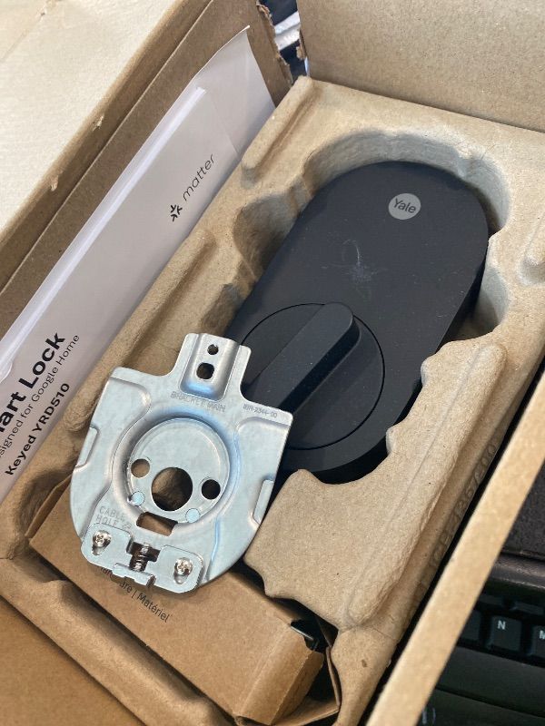 Photo 1 of [MISSING A KEY] Yale Matte Black Keyed Deadbolt Smart Lock with Google Matter, YRD510-MT1-BLK