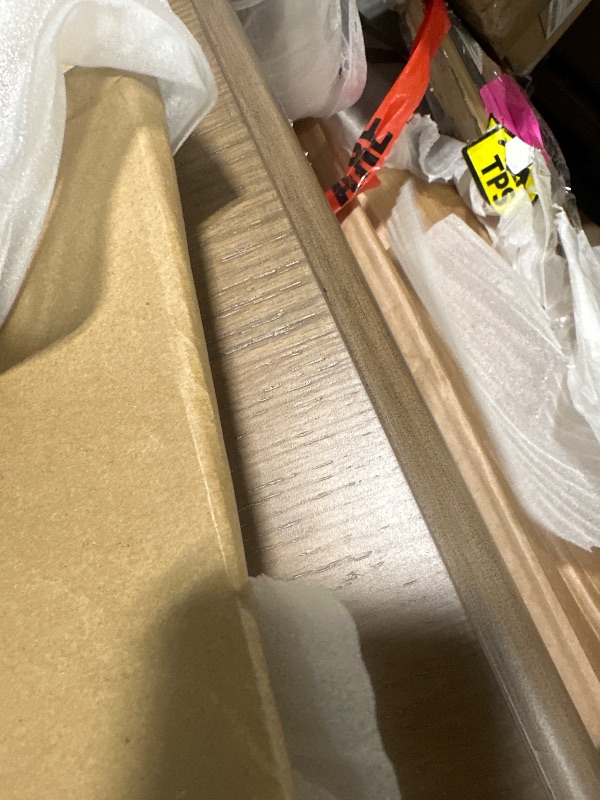 Photo 1 of ***UPDATED 7/26*** Signature Design by Ashley Realyn Farmhouse Home Office Desk, 2 Drawers, Drop-down Drawer, USB Charging, Wood, 60" W x 28" D x 31" H, Chipped White and Brown